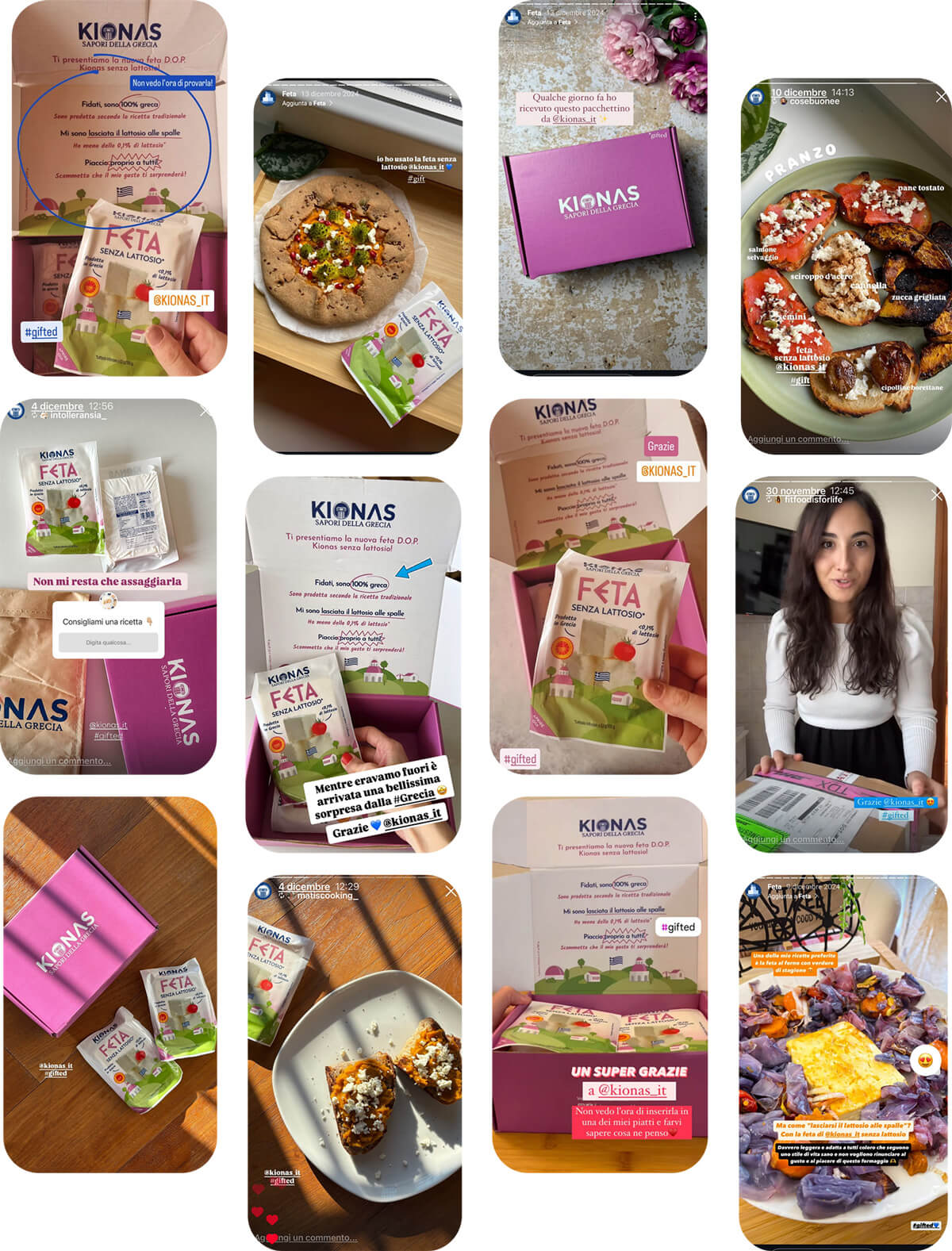Campagna digital con content creator per il lancio della Feta DOP Senza Lattosio Kionas: unboxing, ricette e reazioni dal mondo social.