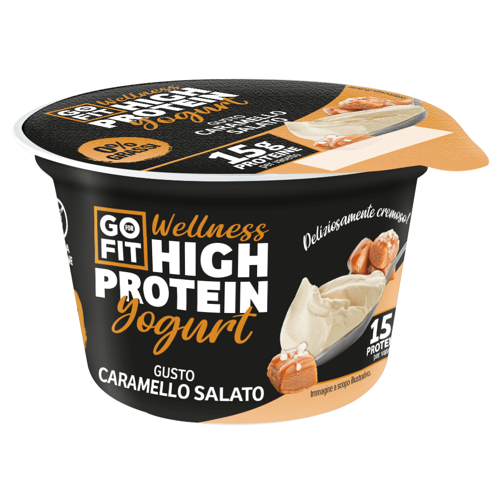 GFF Yogurt Caramello salato 160g - Atlante lancia nel mercato alto-proteico la nuova linea di yogurt proteici GFF - GO FOR FIT
