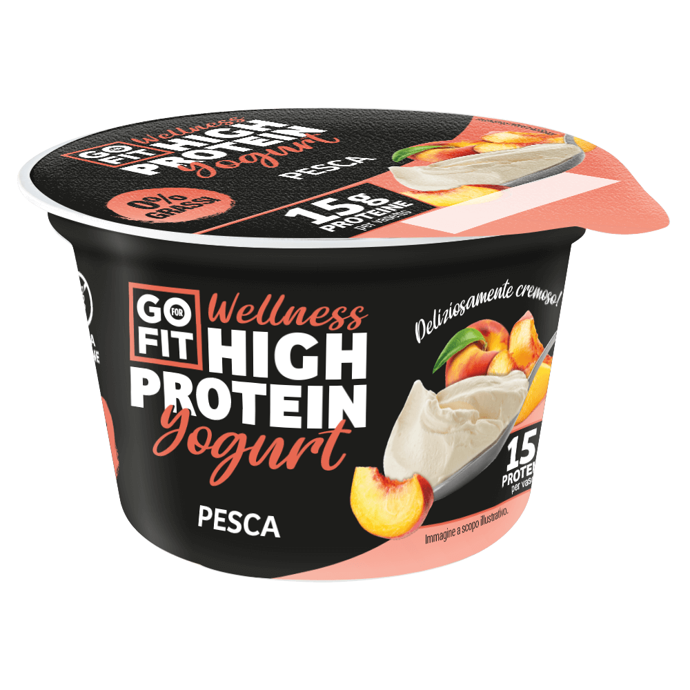 GFF Yogurt Pesca 160g - Atlante lancia nel mercato alto-proteico la nuova linea di yogurt proteici GFF - GO FOR FIT