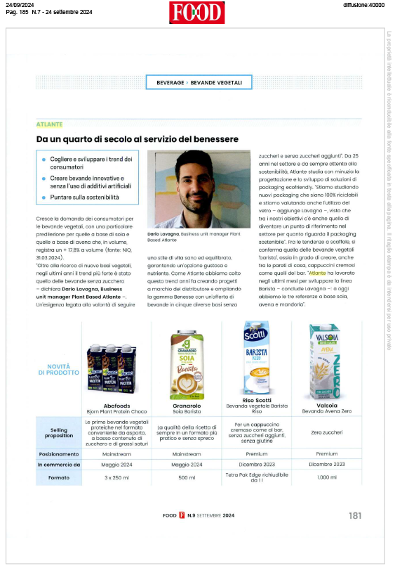 Intervista Dario Lavagna Di Bevande Vegetali - Bevande vegetali, una categoria in costante crescita