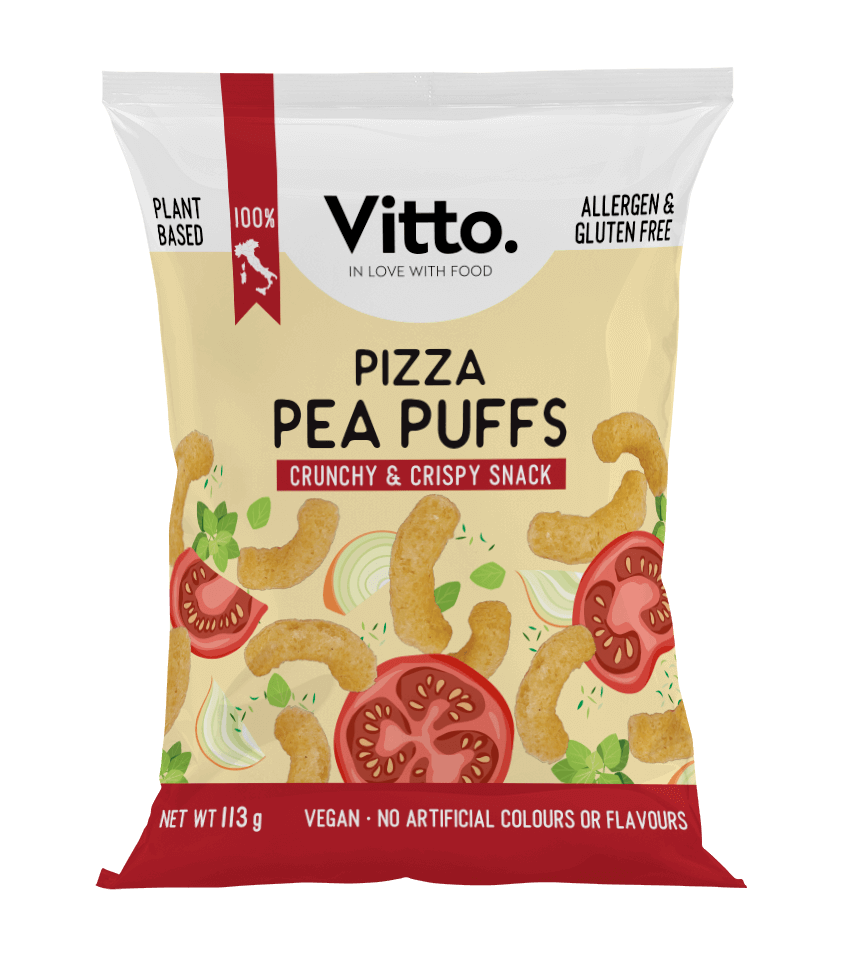 Vitto Pea Puffs pizza - The Boom of the "Free From" Market