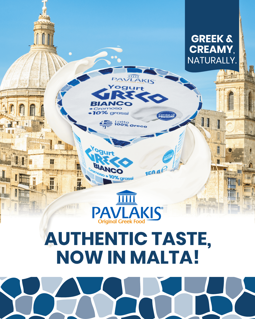 Greek yogurt Pavlakis 10% fat, now available in Malta