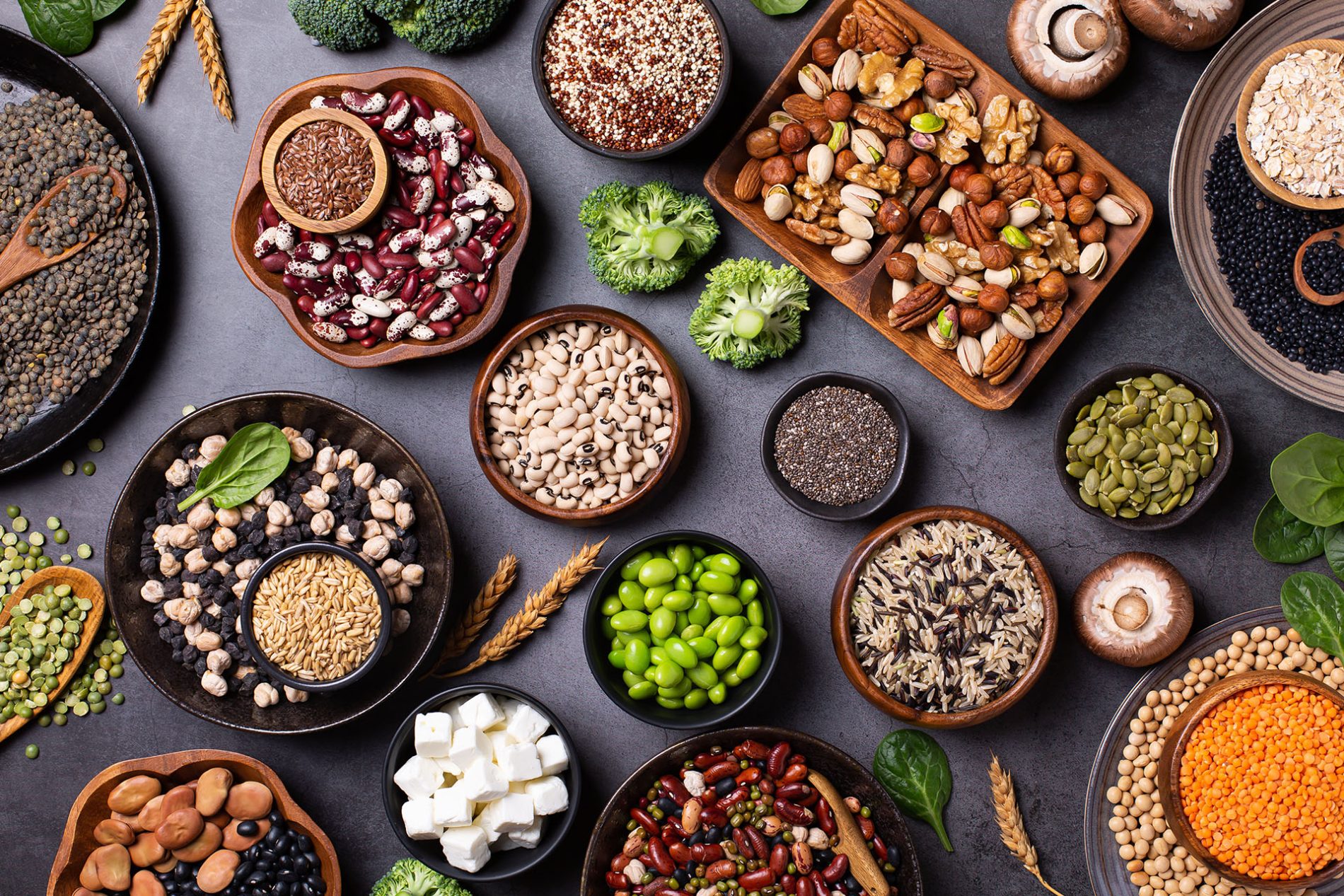 Plant Based: assortimento di alternative vegetali a latte, yogurt, carne, formaggi e dessert