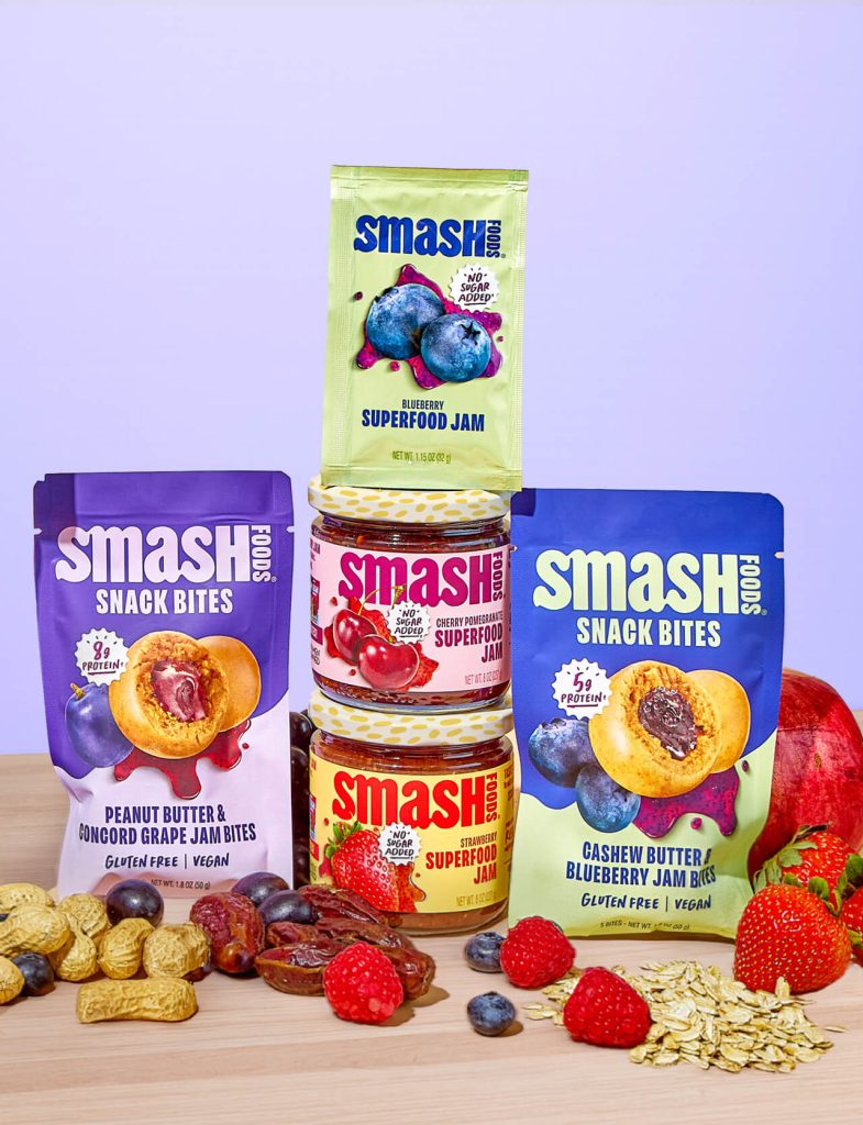 Smash Foods range with superfood jams and gluten-free vegan snack bites