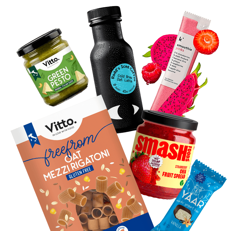 Selection of innovative food and beverage products sourced by Atlante UK