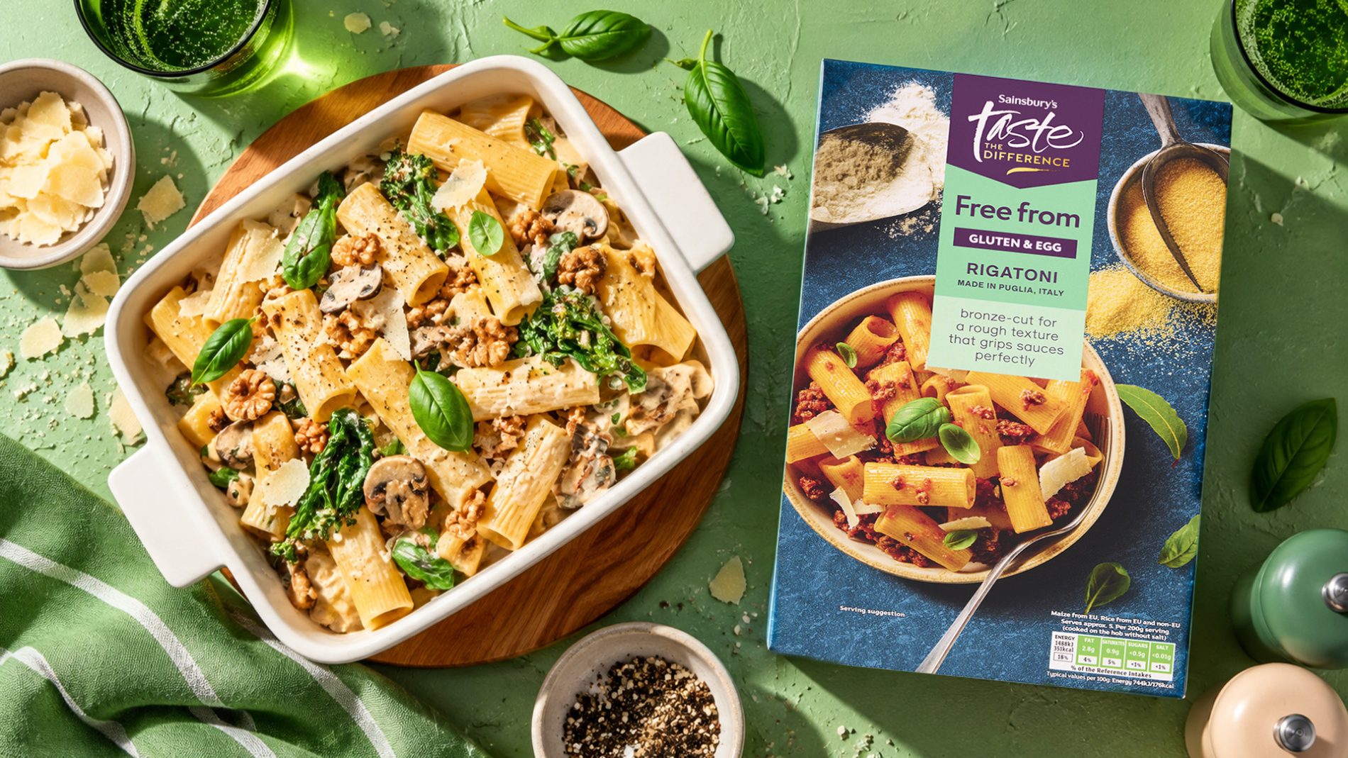 Sainsburys FreeFrom HERO - More Choice in Free From: Orzo and Rigatoni Join the Taste the Difference Range