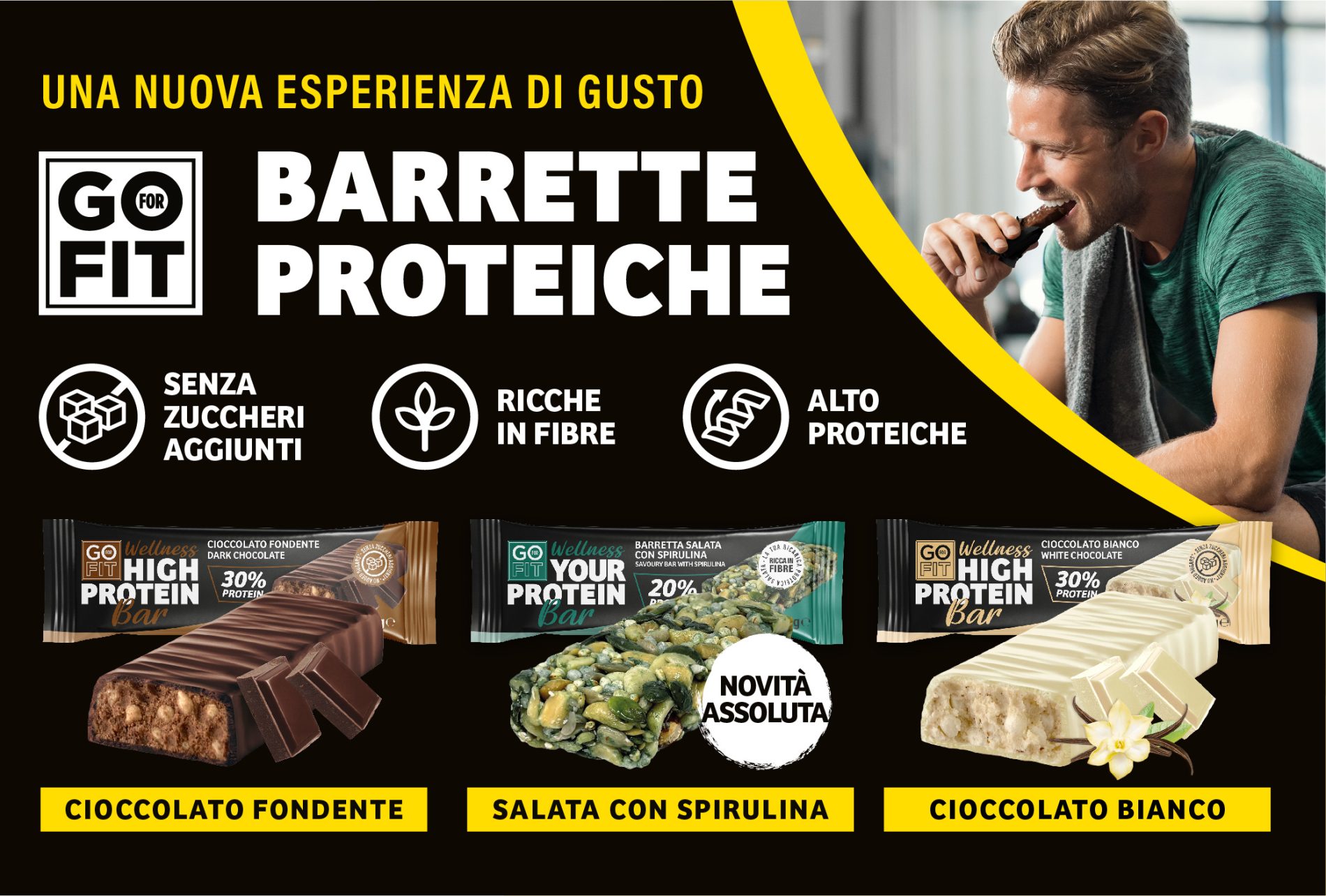 GFF Banner barrette Articolo sito 1 1 - A NEW LINE OF GO FOR FIT PROTEIN BARS IS LAUNCHED ON THE HIGH-PROTEIN MARKET