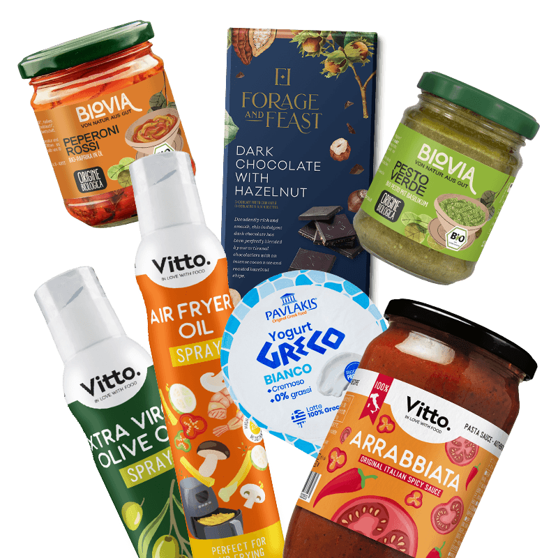 Selection of innovative food and beverage products sourced by Atlante