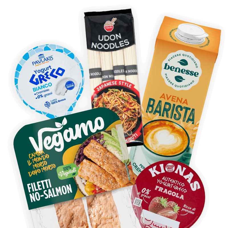 Selezione di prodotti alimentari innovativi sviluppati e distribuiti da Atlante