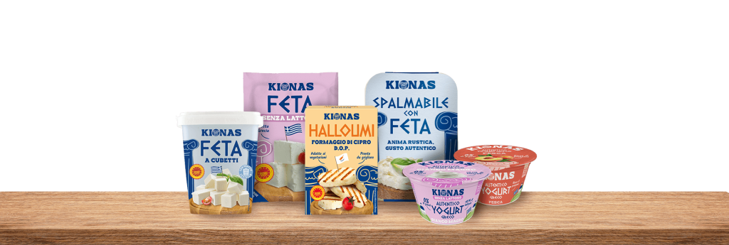 Gamma Kionas di specialità greche con Feta DOP, Halloumi DOP, formaggio spalmabile e yogurt greco