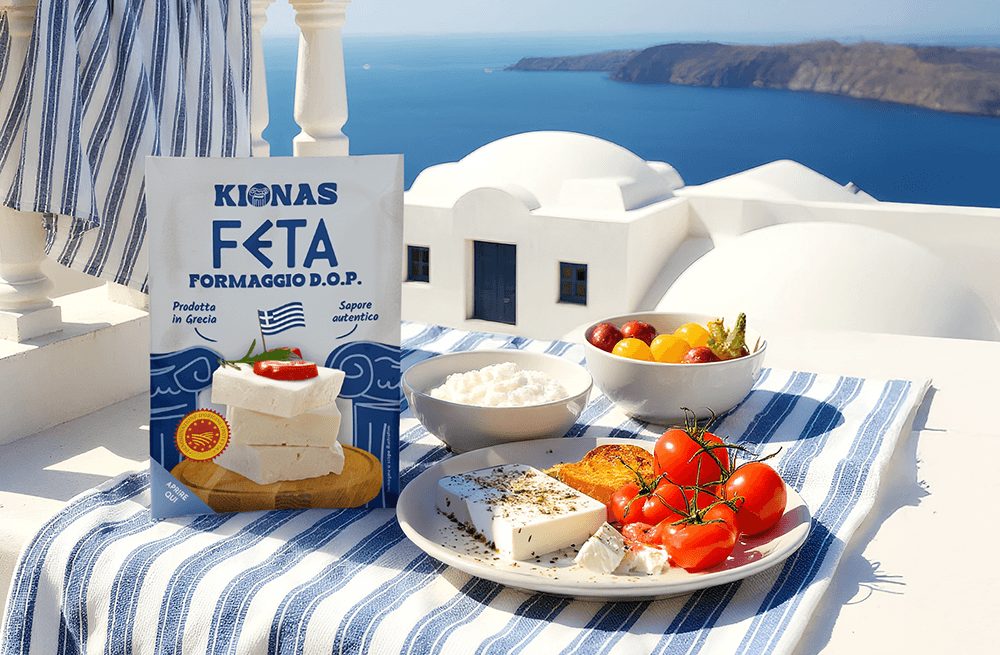 Feta Kionas ambientata grecia e crostini