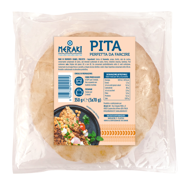 Meraki Pita 350g - Il pane racconta le culture del mondo. Atlante valorizza i pani etnici più iconici